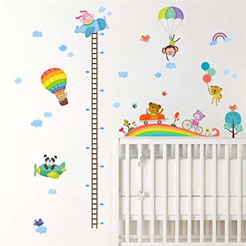 Wall Sticker Rainbow Jungle Wild Animals Air Balloon Height Measure for Kids Room Children Growth Chart Wall Decal Poster Mural Wall Sticker Rainbow Jungle Wild Animals Air Balloon Height Measure for Kids Room Children Growth Chart Wall Decal Poster Mural