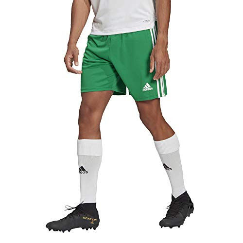 adidas Men's Squadra 21 Shorts- Team Green/White- Medium