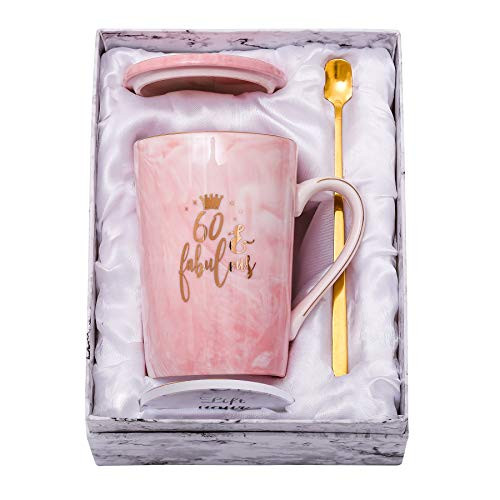 ShinnyWis 60 and Fabulous Mug - 60th Birthday Gifts for Women - 60th Anniversary Gift Idea for Women Her Wife Mom Grandma Sister BFF Friend 14oz birthday Mug ShinnyWis 60 and Fabulous Mug - 60th Birthday Gifts for Women - 60th Anniversary Gift Idea for Women Her Wife Mom Grandma Sister BFF Friend 14oz birthday Mug