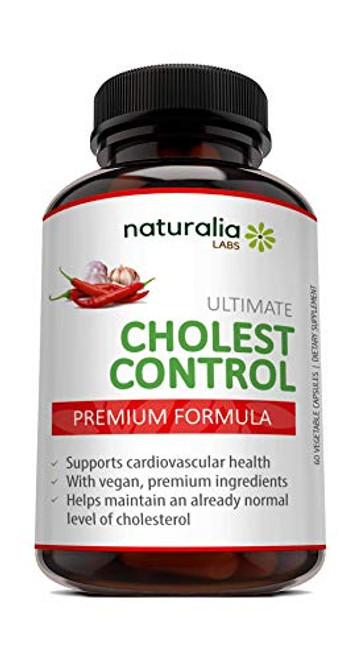 Naturalia Labs  Cholesterol Supplements - 100 percent Natural Ingredients - Garlic- Guggul- Niacin- Policosanol- Beta Sitosterol  60 Veggie Capsules