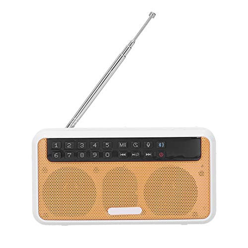 menfad Portable Radio Speaker-FM Radio Radio with Flashlight- for Outdoor/Indoor/Outside Speaker Wireless Bluetooth Portable Speakers-Support AUX/Memory Card with Flashlight-Orange-