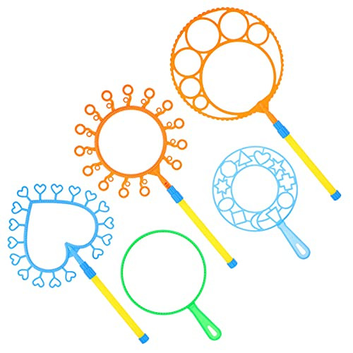 BESPORTBLE 5pcs Bubble Wands Set Colorful Giant Heart Flower Star Geometric Bubble Wands Manual Bubbles Maker Outdoor Activity Games Kids Party Favors BESPORTBLE 5pcs Bubble Wands Set Colorful Giant Heart Flower Star Geometric Bubble Wands Manual Bubbles Maker Outdoor Activity Games Kids Party Favors