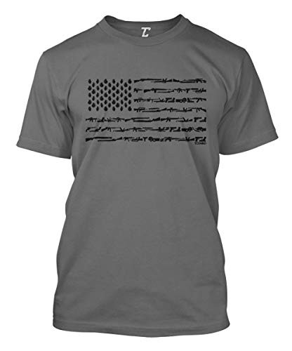 Gun American Flag - 2nd Amendment Rights USA Men's T-Shirt -Charcoal- X-Large-