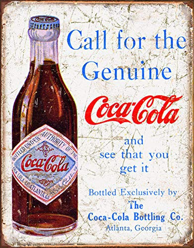 Desperate Enterprises Coca-Cola - Call for The Geniune Tin Sign, 12.5" W x 16" H