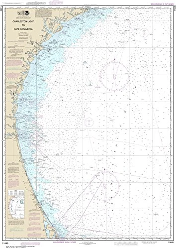 MapHouse NOAA Chart 11480 Charleston Light to Cape Canaveral- 45.01inch X 31.83inch Paper Chart