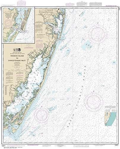 MapHouse NOAA Chart 12211 Fenwick Island to Chincoteague Inlet-Ocean City Inlet- 41.6inch X 33.61inch Paper Chart