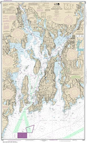 MapHouse NOAA Chart 13221 Narragansett Bay- 53.67inch X 32.8inch Paper Chart