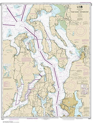 Paradise Cay Publications- Inc. NOAA Chart 18441- Puget Sound-Northern Part- 34.2 X 45.1- Traditional Paper