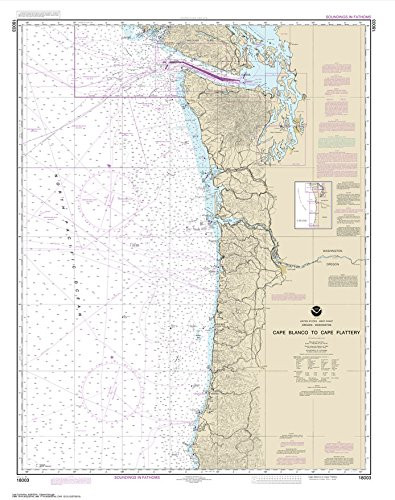 Paradise Cay Publications NOAA Chart 18003- Cape Blanco to Cape Flattery -Traditional Paper- 34.3 x 43.5