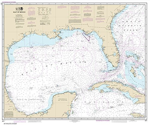 Paradise Cay Publications- Inc. NOAA Chart 411- Gulf of Mexico -Traditional Paper- 35.3 x 42.5