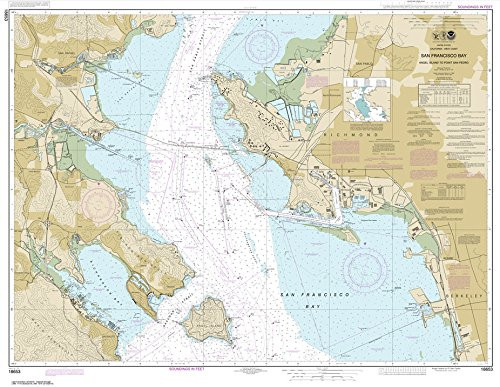 Paradise Cay Publications NOAA Chart 18653- San Francisco Bay-Angel Island to Point San Pedro 35.4 x 45.8 -Traditional Paper-