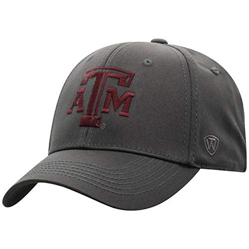 Top of the World Texas A and M Aggies Men's Fitted Charcoal Icon hat- Adjustable