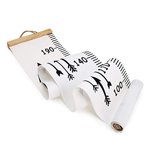 QFDM Stickers Children Kids Growth Chart Height Ruler Wall Sticker Ruler Growth Chart Wall Decal Height Measurement Sticker Decorative Wall Stickers -Color - White Black-