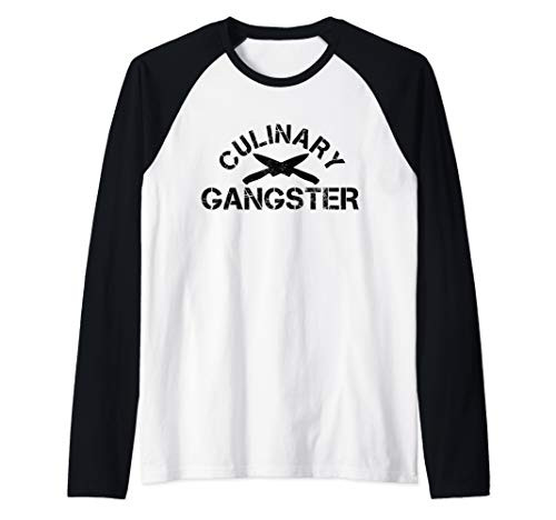 Funny Chef - Culinary Gangster Kitchen Knifes Cooking Gift Raglan Baseball Tee