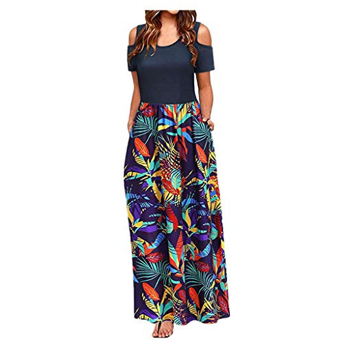 Women Cold Shoulder Dress Casual Floral Printed Elegant Pocket Maxi Long Dresses Purple Women Cold Shoulder Dress Casual Floral Printed Elegant Pocket Maxi Long Dresses Purple