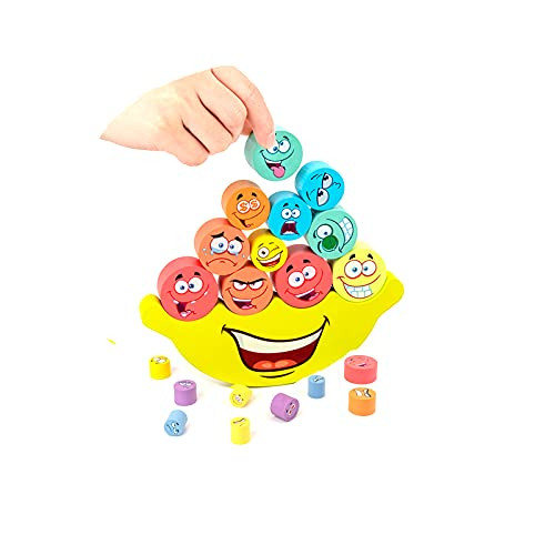 QREZ Wooden Rainbow Stacker Stacking Game- Puzzle Building Blocks Educational Toys for Kids QREZ Wooden Rainbow Stacker Stacking Game- Puzzle Building Blocks Educational Toys for Kids