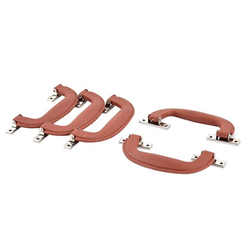 uxcell 150mm Long Plastic Luggage Trunk Part Suitcase Side Pull Handle 5pcs Brown