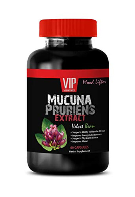 Mood and Anxiety Supplements - MUCUNA PRURIENS Extract 350 MG - mucuna pruriens Supplement - 1 Bottle 60 Capsules