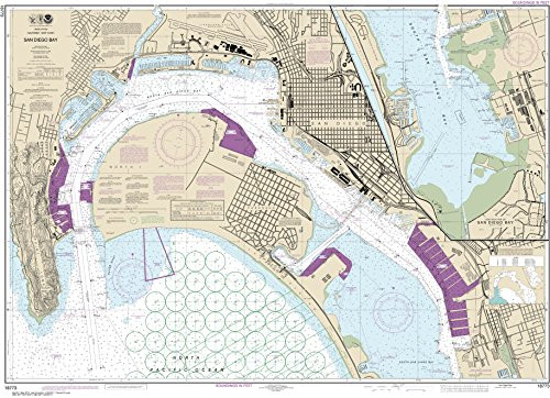 MapHouse NOAA Chart 18773 San Diego Bay- 35.27inch X 48.76inch Paper Chart