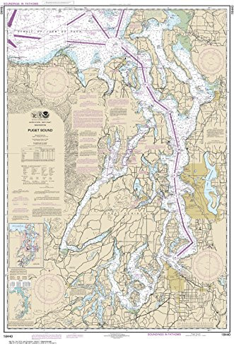 MapHouse NOAA Chart 18440 Puget Sound- 42.13inch X 27.85inch Paper Chart