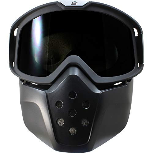 Birdz Pelican Black Padded ATV Motorcycle Riding Goggle with Face Mask Clear Lens -Smoke- Birdz Pelican Black Padded ATV Motorcycle Riding Goggle with Face Mask Clear Lens -Smoke-