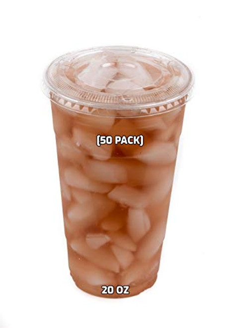 Iced Coffee Go Cups and Lids | Cold Smoothie | Plastic Cups with Lids | 20 oz Cups- 50 Pack | Clear Plastic Disposable Pet Cups | Ideal for Coffee- Parfait- Juice- Soda- Cocktail- Party Cups Iced Coffee Go Cups and Lids | Cold Smoothie | Plastic Cups with Lids | 20 oz Cups- 50 Pack | Clear Plastic Disposable Pet Cups | Ideal for Coffee- Parfait- Juice- Soda- Cocktail- Party Cups