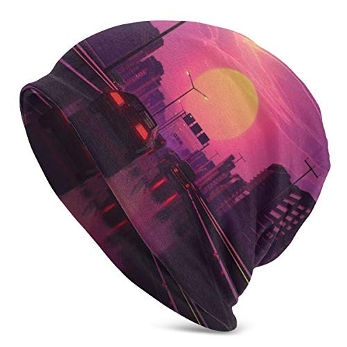 Vaporwave City Unisex Beanie Hat Cuffed Plain Skull Knit Hat Cap Vaporwave City Unisex Beanie Hat Cuffed Plain Skull Knit Hat Cap