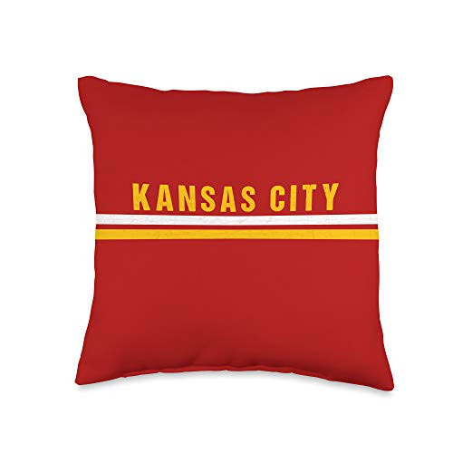 Kansas City Local Kansas City Red and Yellow Stripes Unique and Cool Kc Fan Throw Pillow- 16x16- Multicolor Kansas City Local Kansas City Red and Yellow Stripes Unique and Cool Kc Fan Throw Pillow- 16x16- Multicolor