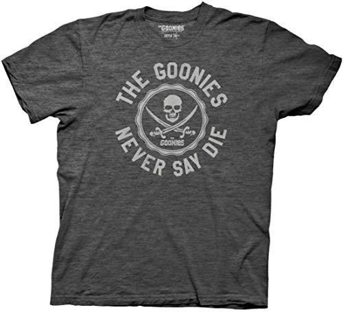 Ripple Junction Goonies Never Say Die Varsity Adult T-Shirt Large Heather Charcoal