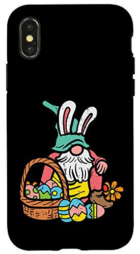 iPhone X/XS Nordic Garden Gnome Bunny Easter Eggs Basket Tomte Nisse Case