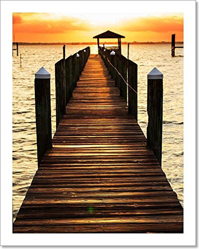 Boardwalk On Beach Paper Print Wall Art -10in. x 8in.-