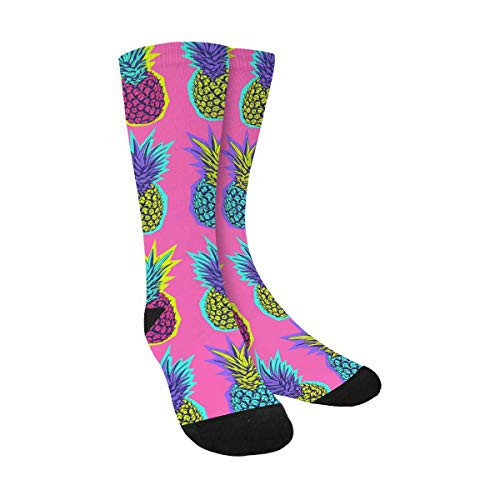 Tropical Pineapple Funny Novelty Printed Crew Socks for Mens Womens Tropical Pineapple Funny Novelty Printed Crew Socks for Mens Womens