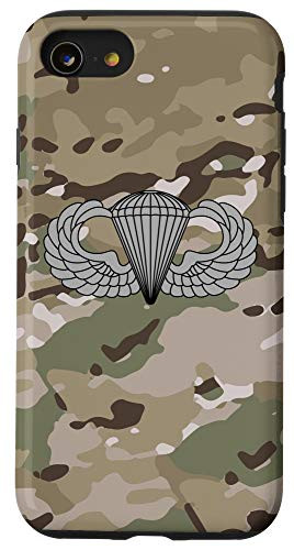 iPhone SE -2020- / 7 / 8 Basic Parachutist Badge Airborne Jump Wings - Multicam Camo Case