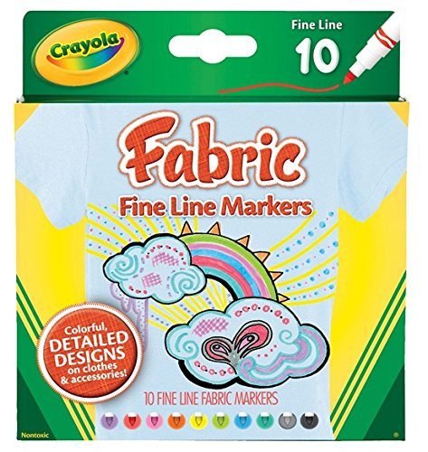 Crayola Fine Line Fabric Markers, 10 Count ,3-sets