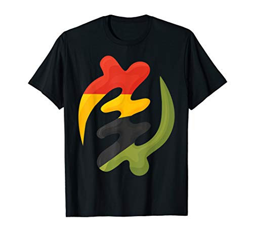 Gye Nyame Adinkra symbol in pan african colors t-shirt