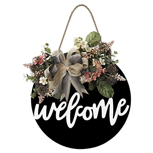 Welcome Sign Front Door- Welcome Wreaths Sign for Farmhouse- Front Porch Decor- Wall Hanging Welcome Sign Decor for Home -I- Welcome Sign Front Door- Welcome Wreaths Sign for Farmhouse- Front Porch Decor- Wall Hanging Welcome Sign Decor for Home -I-