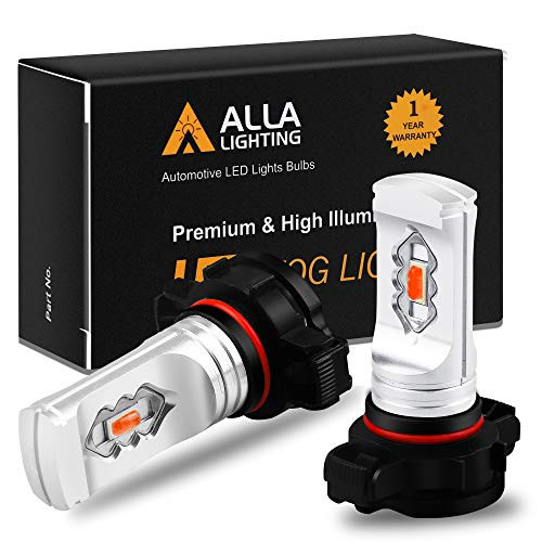 Alla Lighting 3800lm 2504 PSX24W Red LED Fog Lights Bulbs ETI 56-SMD Xtreme Super Bright 12276 PSX24W 2504 LED Bulbs Replacement for Cars- Trucks- SUVs- Vans