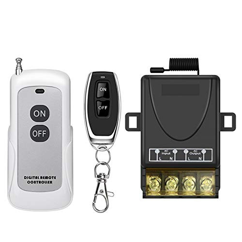 Electop Wireless Remote Switch- 90V-264V Wireless RF Switch for Household Appliances-Pump-Lights Ceiling and Electrical Equipment- 30A Relay with 2 Remote Controls -984ft  and  328ft Long Range-