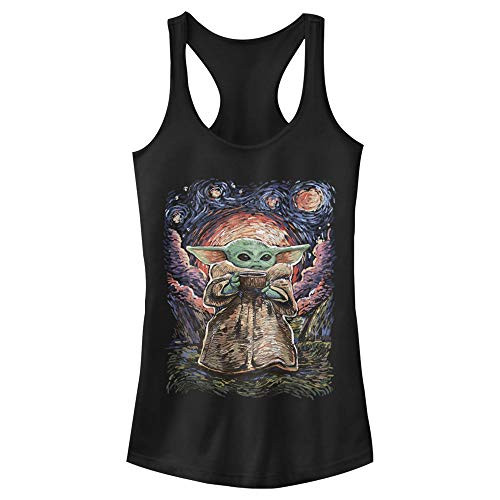 Fifth Sun Junior's The Mandalorian Sipping Starries Slim Fit- Scoop Hem Racerback Tank- Black- 2X Fifth Sun Junior's The Mandalorian Sipping Starries Slim Fit- Scoop Hem Racerback Tank- Black- 2X