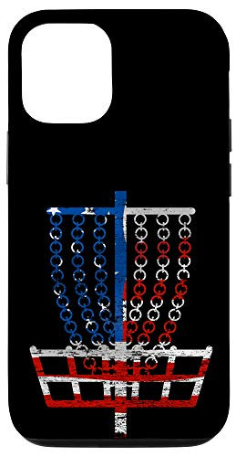 iPhone 12/12 Pro Cool US Flag Disc Golf Basket - Fourth of July Golfer Gift Case