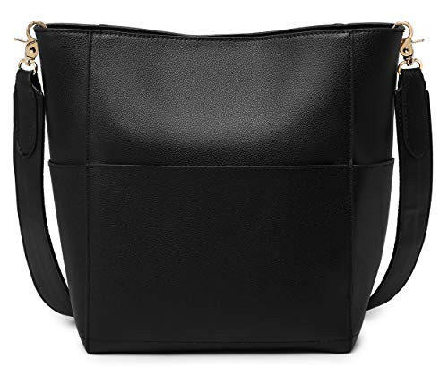Large Capacity Work Tote Bags for Women's Waterproof Leather Purse and handbags ladies Waterproof Big Shoulder commuter Bag -Black-A-