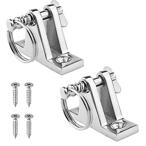 Amadget 2 Pack Bimini Top 90Deck Hinge with Removable Pin- 316 Stainless Steel Marine Boat Hinge Mount Bimini Top Fitting Hardware