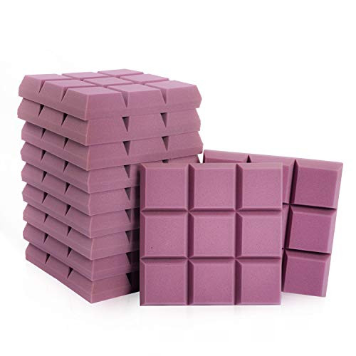 2inch X 12inch X 12inch Acoustic Foam Panels- Beveled 9 Block Tiles- Sound Panels wedges Soundproof Sound Insulation Absorbing -12 Pack- Purple-