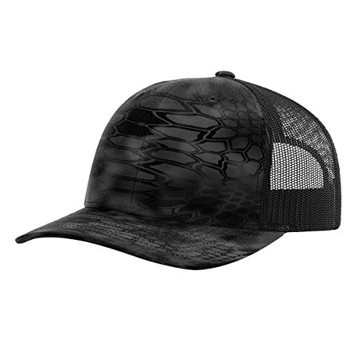 RICHARDSON Twill Mesh Back Trucker Snapback Hat - Typhon/Black