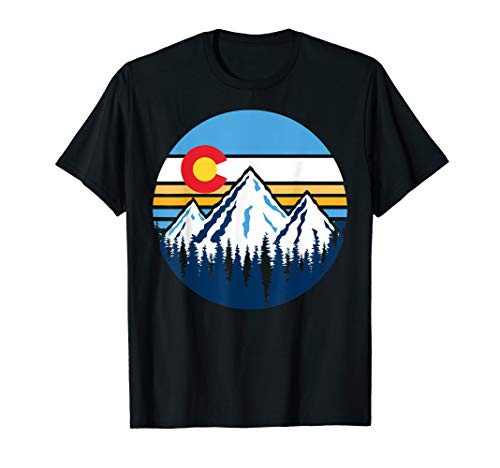 Colorado Mountains Retro Vintage Vibe Design T-Shirt