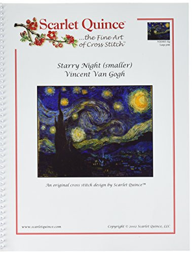 Scarlet Quince VGO003-Slg Starry Night -smaller- by Vincent Van Gogh Counted Cross Stitch Chart- Large Size Symbols