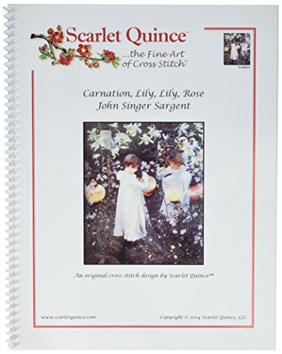 Scarlet Quince SAR001 Carnation- Lily- Lily- Rose by John Singer Sargent Counted Cross Stitch Chart- Regular Size Symbols
