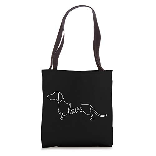 Dachshund Chiweenie Wiener Dog Love Art Sketch Puppy Gift Tote Bag