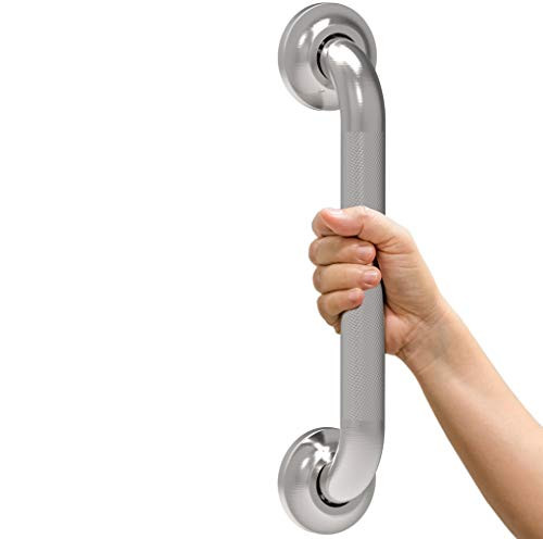 AmeriLuck 12 inches Safety Grab Bar with Knurled Anti-Slip Grip- ADA Compliant 500lbs Supporting- Stainless Steel Brushed Nickel