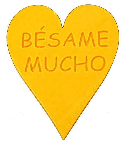 BeSAME MUCHO Refrigerator Magnet Heart - Orange